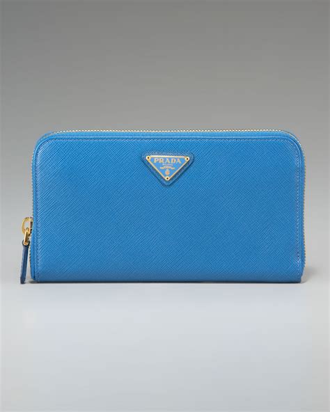 prada zip wallet blue|Prada zipper wallet.